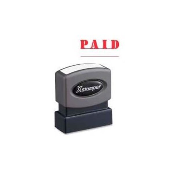 Shachihata Inc. Xstamper® Pre-Inked Message Stamp, PAID, 1-5/8" x 1/2", Red 1221